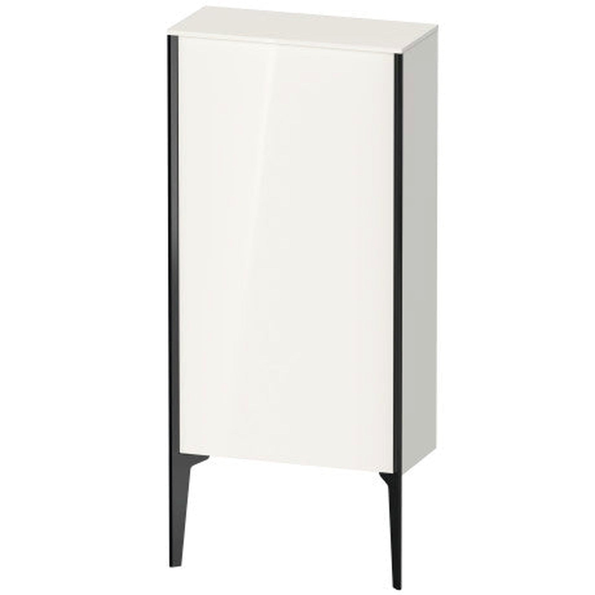 Duravit Xviu 20" x 35" Semi Tall Cabinet With Right Hinge, Black Matt and White High Gloss Lacquer Finish (XV1306-RB)
