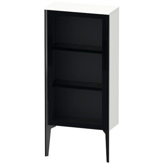 Duravit Xviu 20" x 35" Semi Tall Cabinet With Right Hinge, Black Matt and White Matt Finish (XV1361RB218)