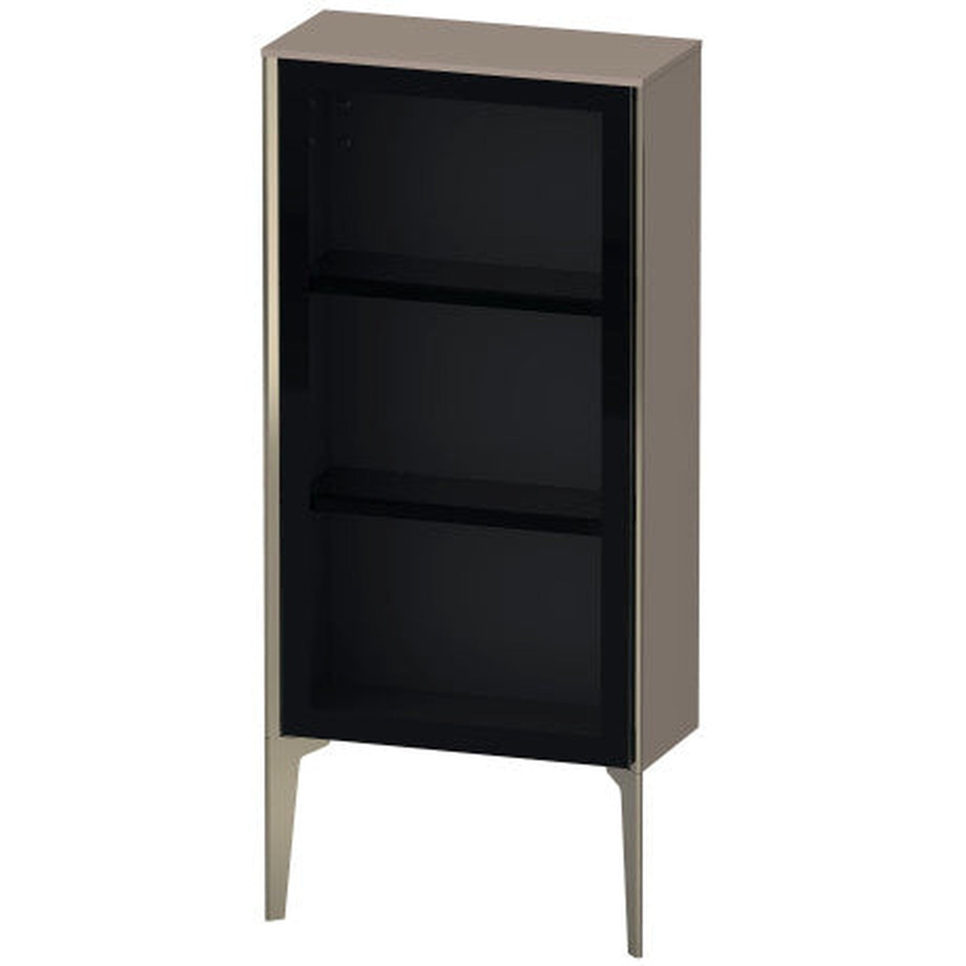 Duravit Xviu 20" x 35" Semi Tall Cabinet With Right Hinge, Champagne Matt and Basalt Matt Finish (XV1361RB143)