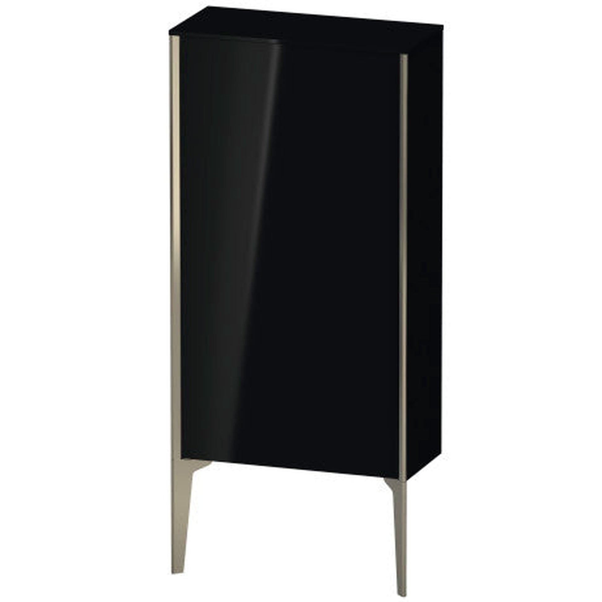 Duravit Xviu 20" x 35" Semi Tall Cabinet With Right Hinge, Champagne Matt and Black High Gloss Lacquer Finish (XV1306RB140)