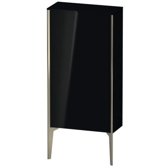 Duravit Xviu 20" x 35" Semi Tall Cabinet With Right Hinge, Champagne Matt and Black High Gloss Lacquer Finish (XV1306RB140)