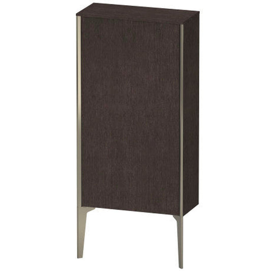 Duravit Xviu 20" x 35" Semi Tall Cabinet With Right Hinge, Champagne Matt and Brushed Dark Oak Real Wood Veneer Finish (XV1306-RB)