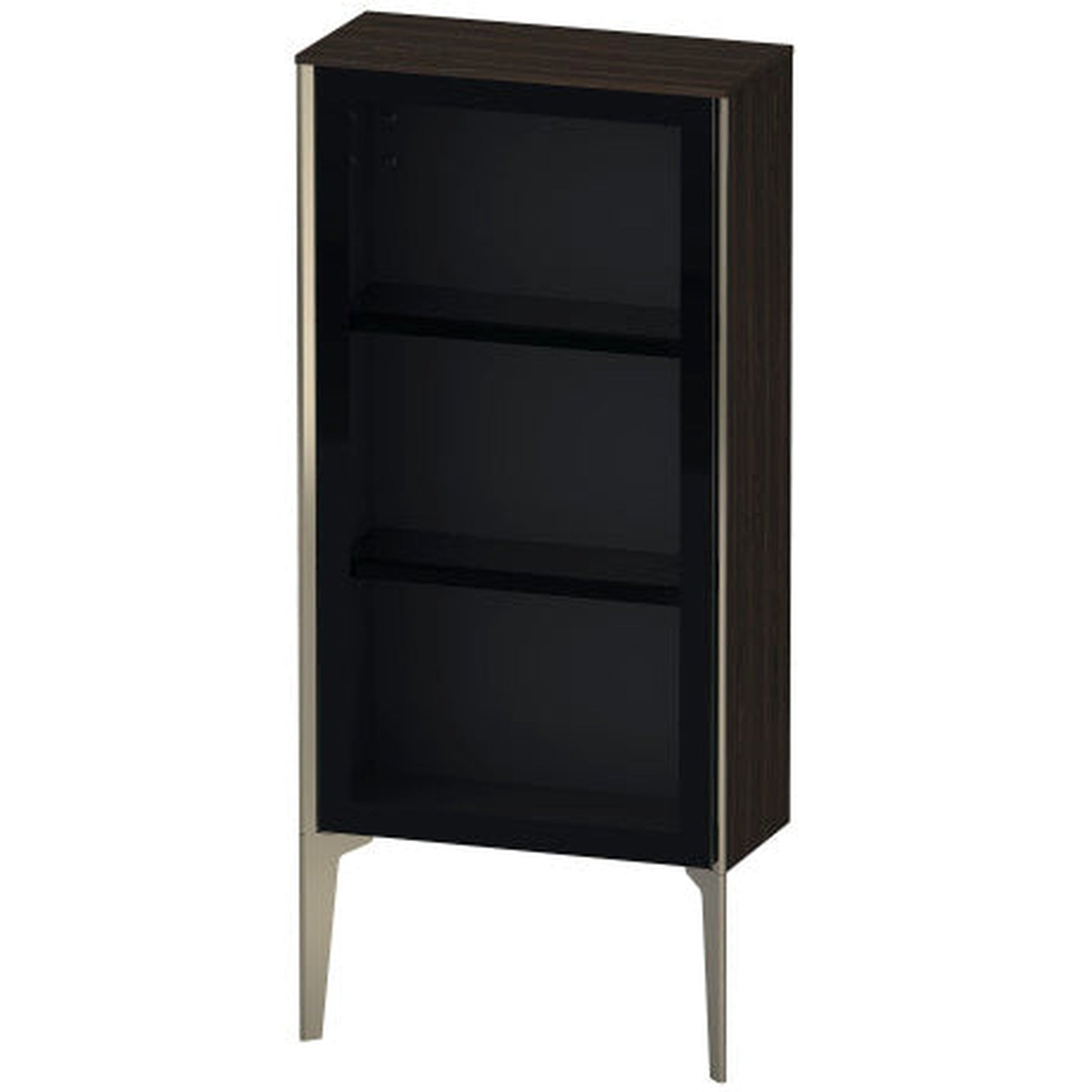 Duravit Xviu 20" x 35" Semi Tall Cabinet With Right Hinge, Champagne Matt and Brushed Walnut Real Wood Veneer Finish (XV1361RB169)