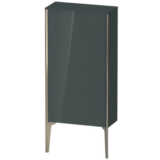 Duravit Xviu 20" x 35" Semi Tall Cabinet With Right Hinge, Champagne Matt and Dolomiti Grey High Gloss Lacquer Finish (XV1306RB138)