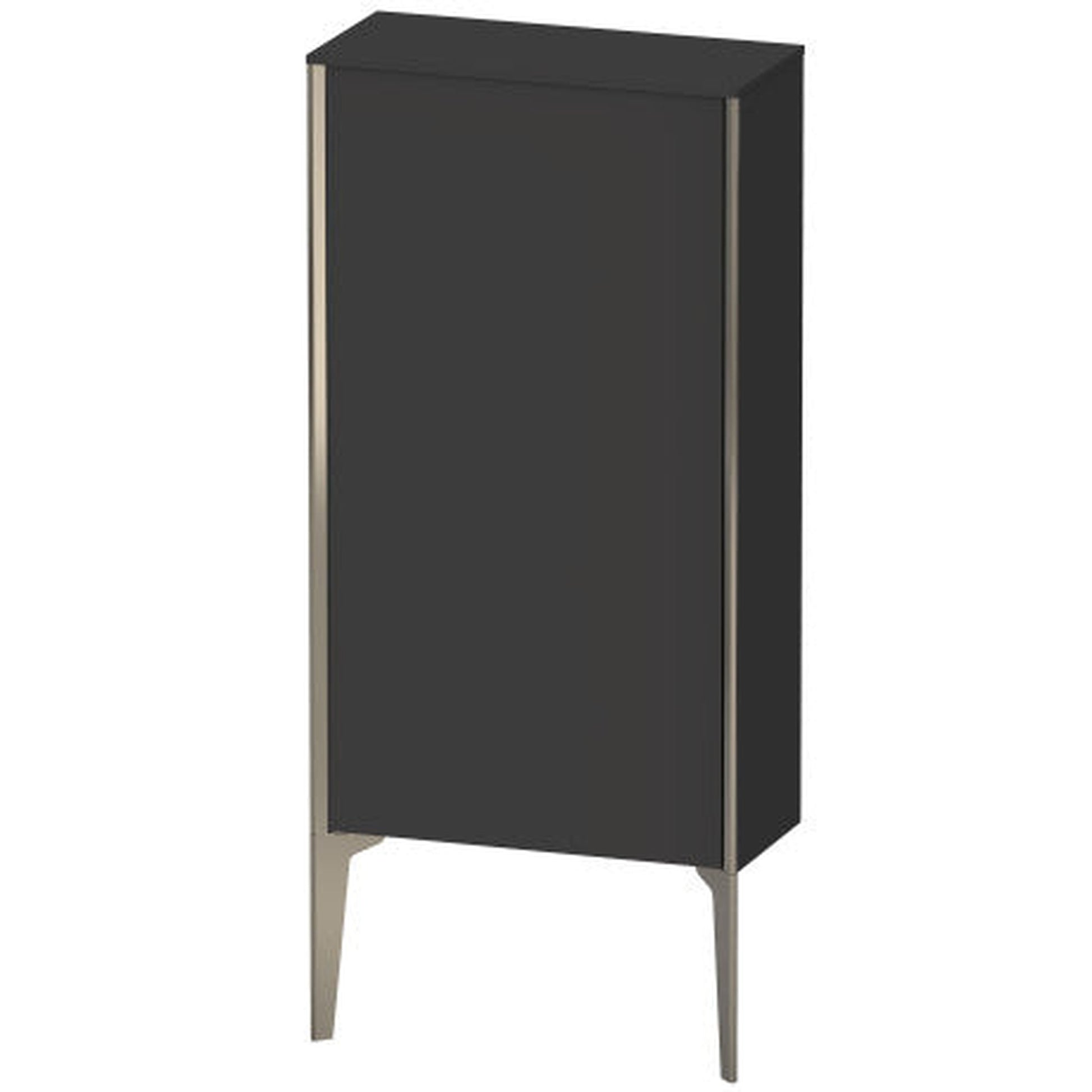 Duravit Xviu 20" x 35" Semi Tall Cabinet With Right Hinge, Champagne Matt and Graphite Super Matt Finish (XV1306RB180)
