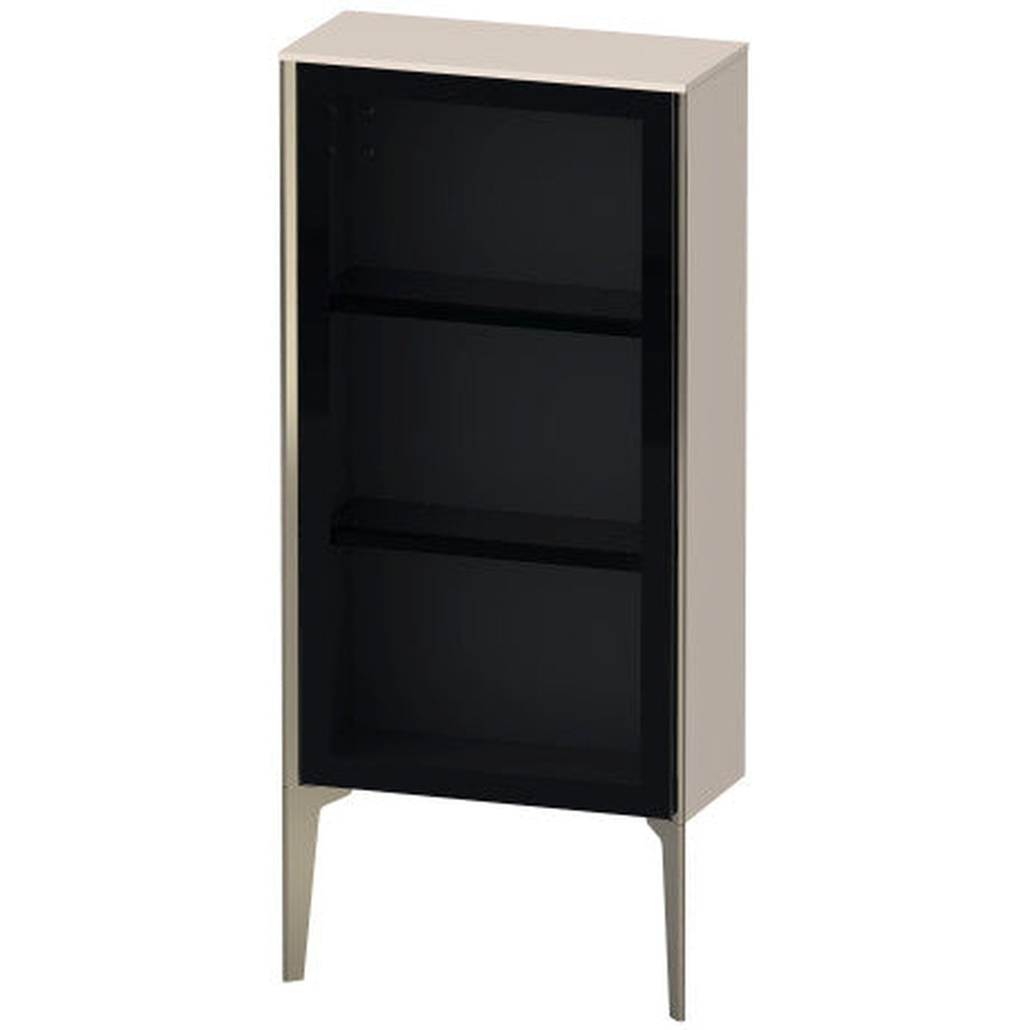 Duravit Xviu 20" x 35" Semi Tall Cabinet With Right Hinge, Champagne Matt and Taupe Matt Finish (XV1361RB191)