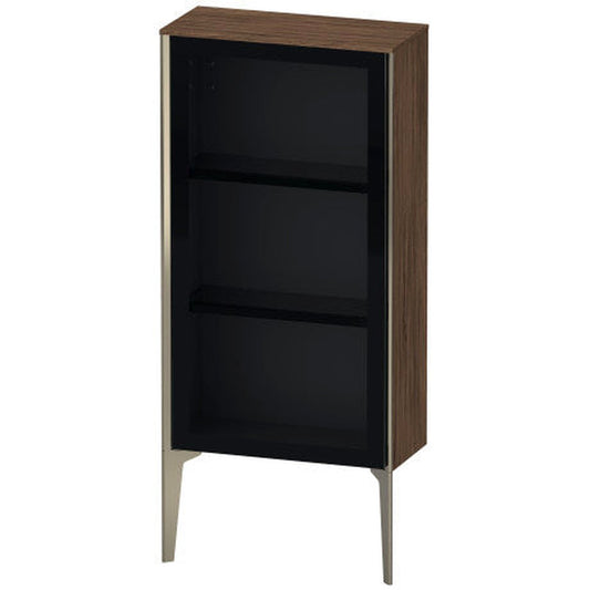 Duravit Xviu 20" x 35" Semi Tall Cabinet With Right Hinge, Champagne Matt and Walnut Dark Finish (XV1361RB121)
