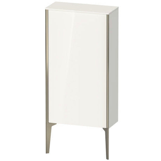 Duravit Xviu 20" x 35" Semi Tall Cabinet With Right Hinge, Champagne Matt and White High Gloss Finish (XV1306-RB)