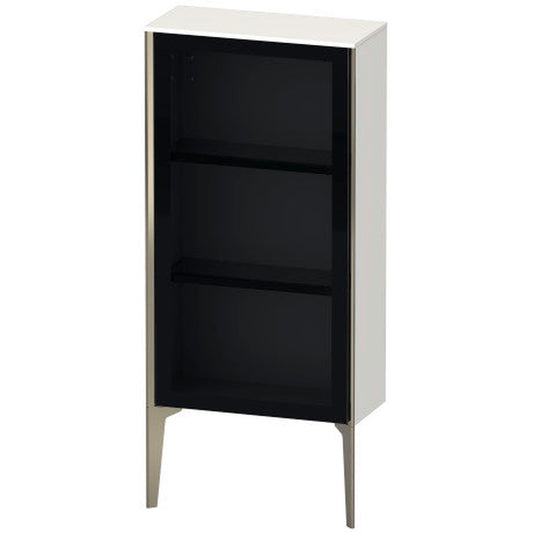 Duravit Xviu 20" x 35" Semi Tall Cabinet With Right Hinge, Champagne Matt and White High Gloss Finish (XV1361RB122)