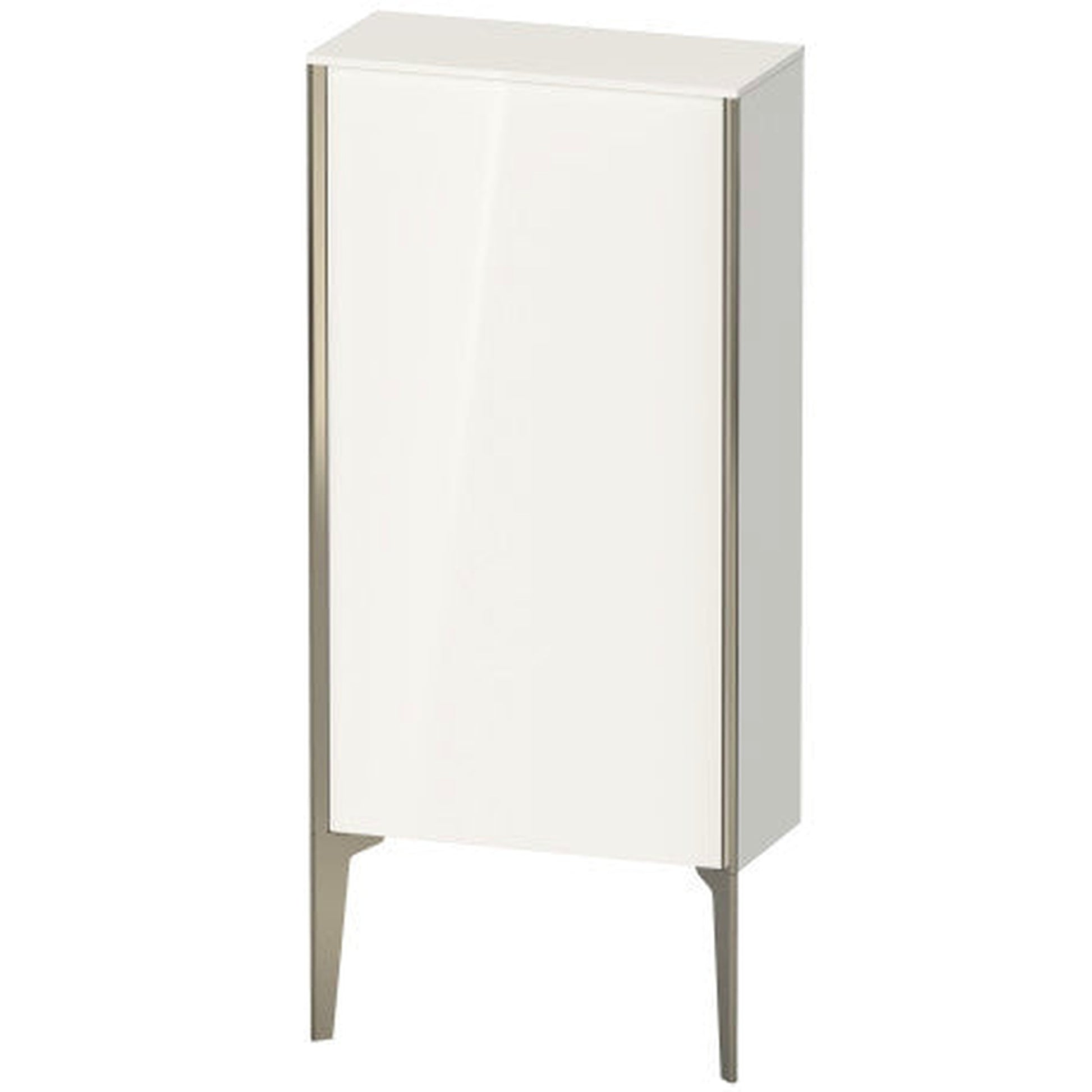 Duravit Xviu 20" x 35" Semi Tall Cabinet With Right Hinge, Champagne Matt and White High Gloss Lacquer Finish (XV1306RB185)