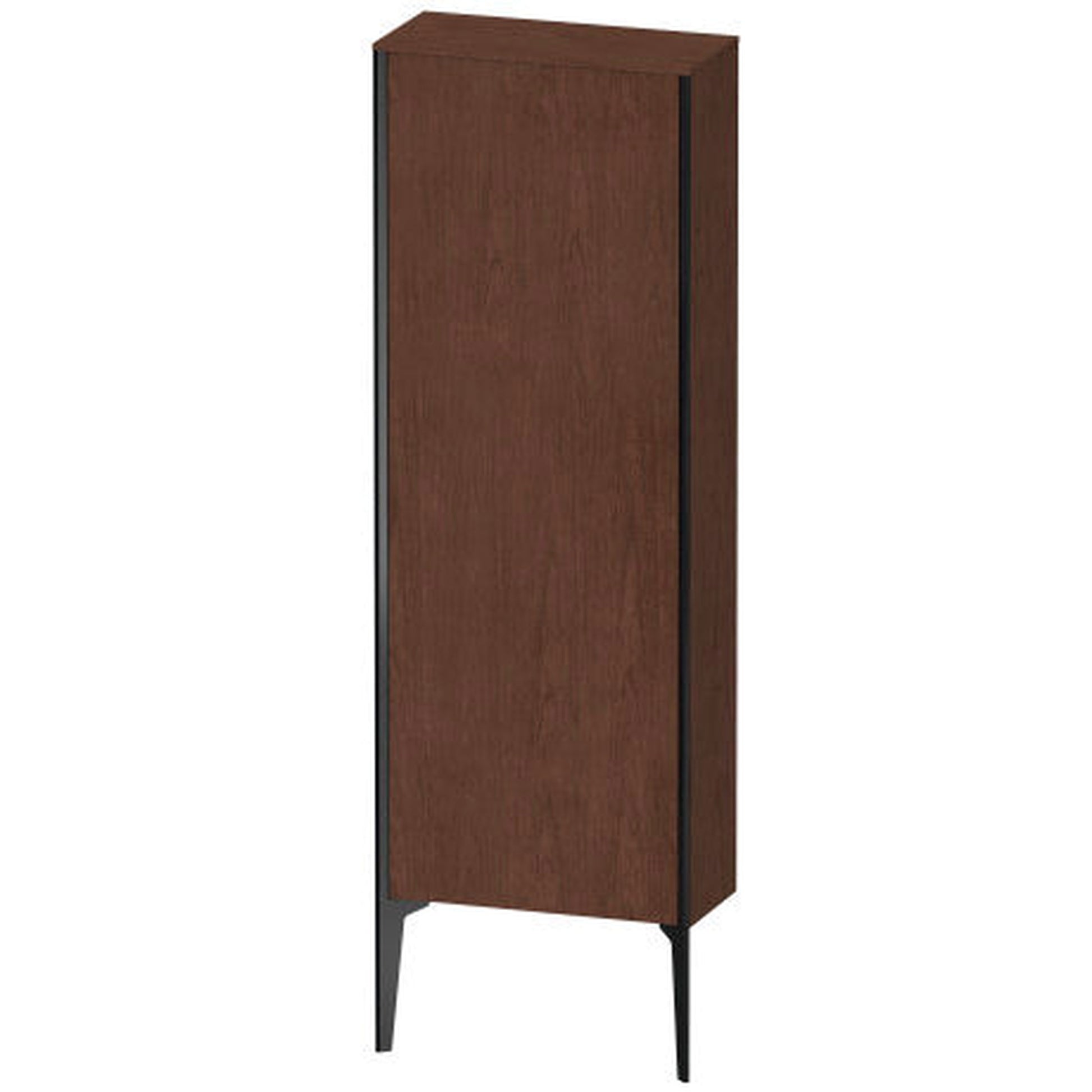 Duravit Xviu 20" x 52" Semi Tall Cabinet With Left Hinge, Black Matt and American Walnut Finish (XV1316LB213)