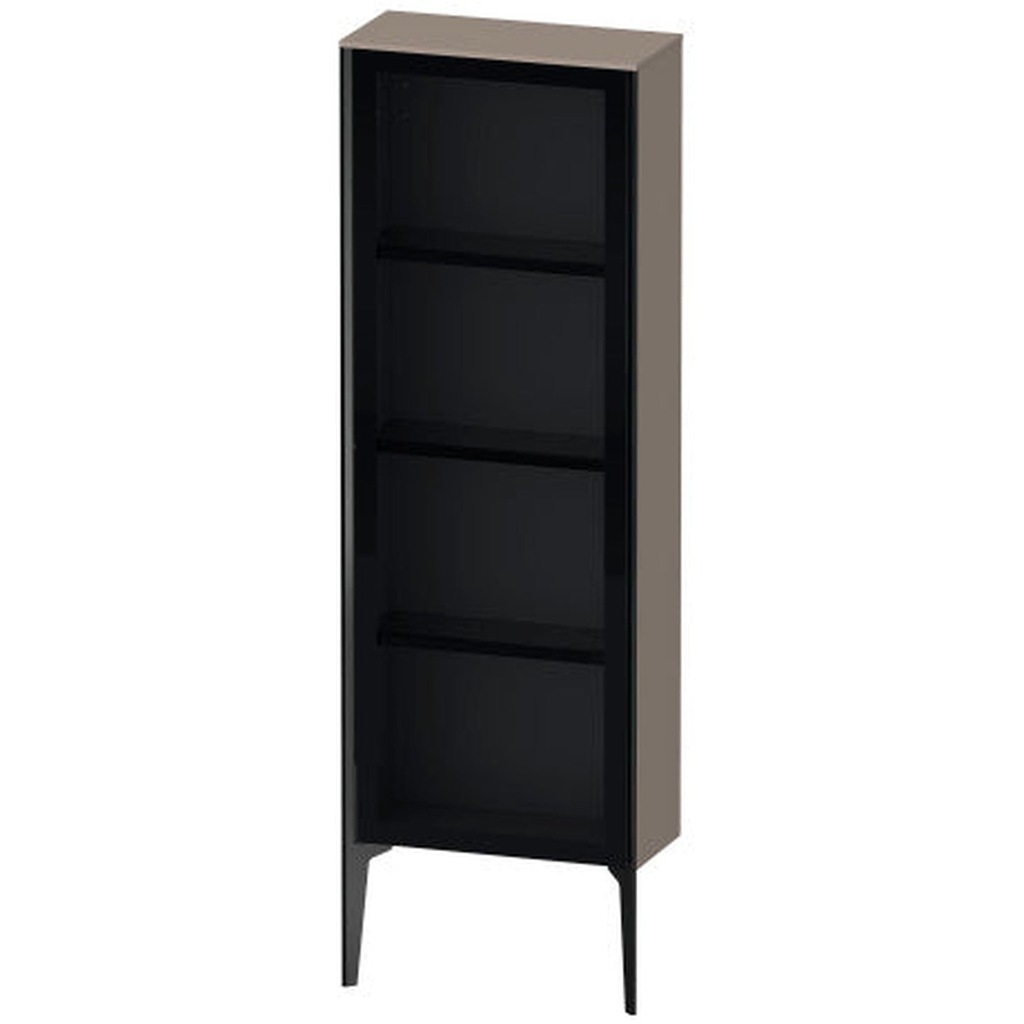 Duravit Xviu 20" x 52" Semi Tall Cabinet With Left Hinge, Black Matt and Basalt Matt Finish (XV1366LB243)