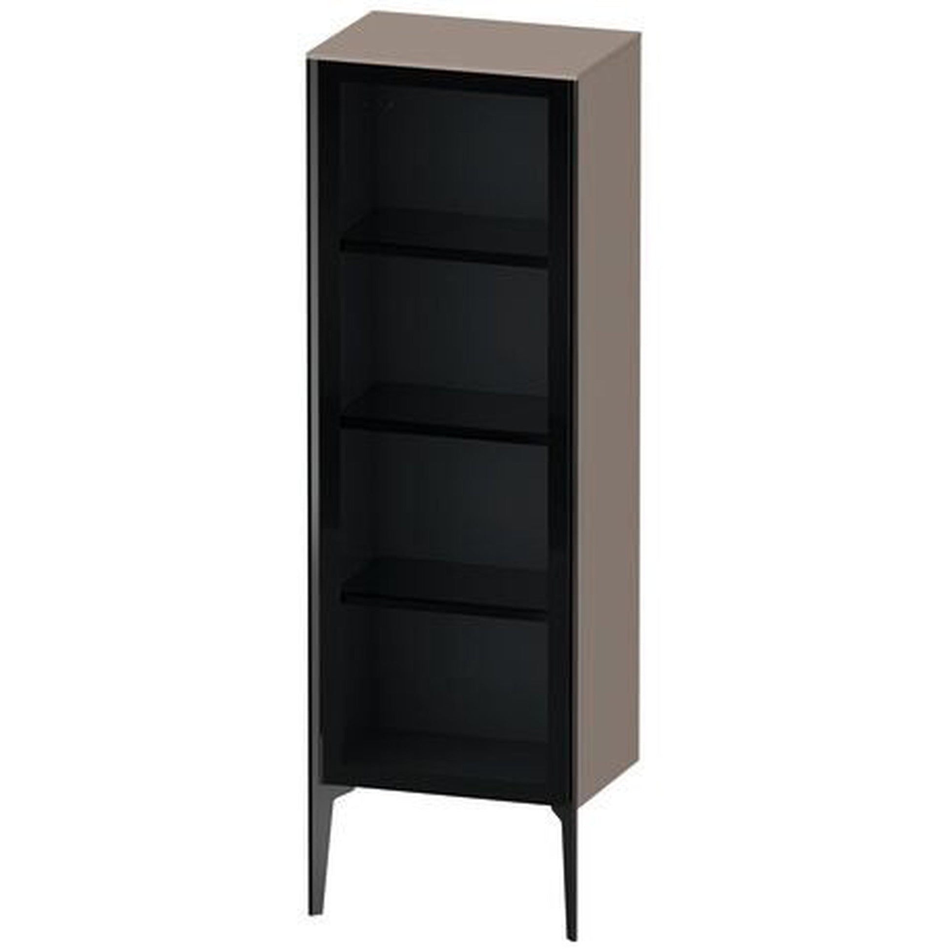 Duravit Xviu 20" x 52" Semi Tall Cabinet With Left Hinge, Black Matt and Basalt Matt Finish (XV1368LB243)
