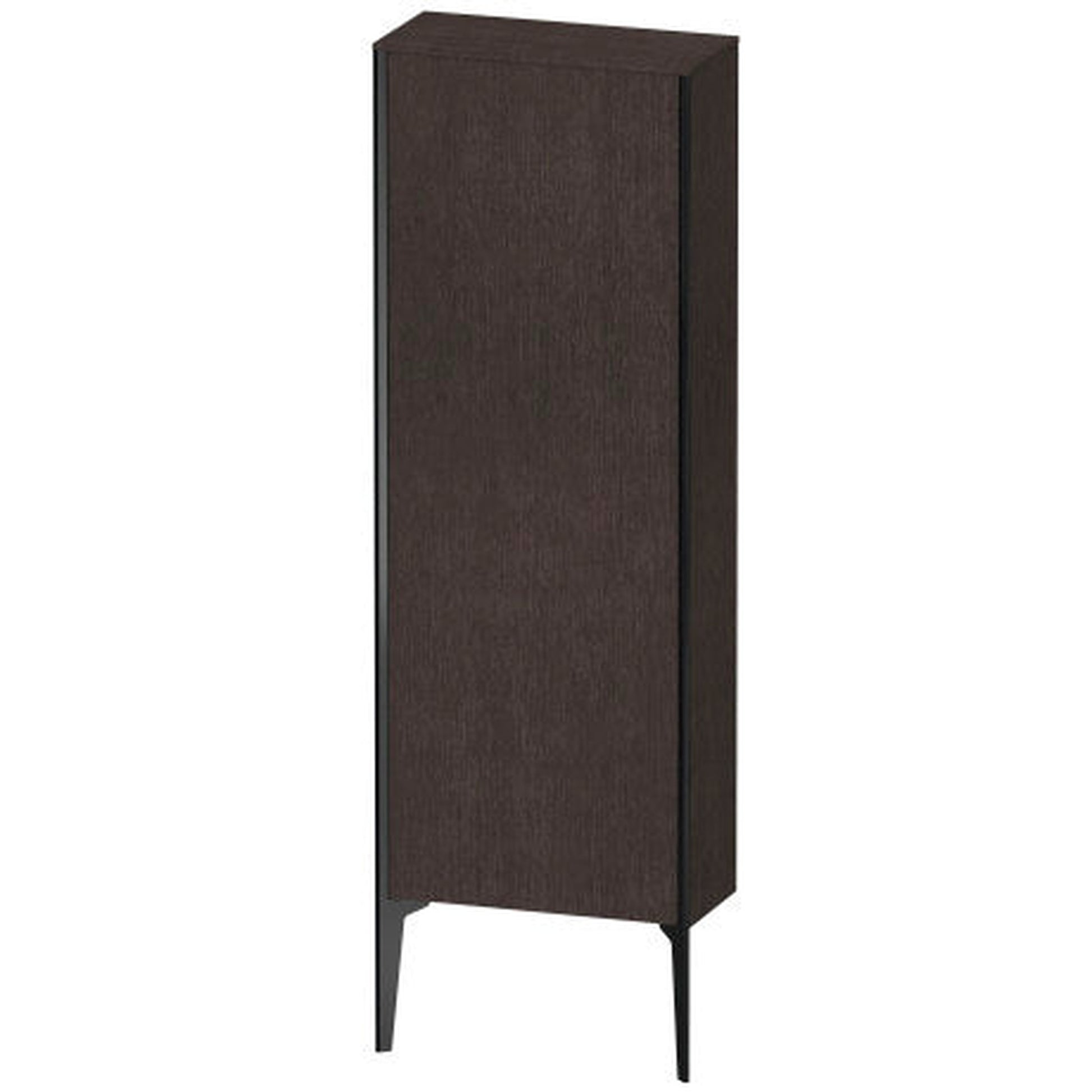 Duravit Xviu 20" x 52" Semi Tall Cabinet With Left Hinge, Black Matt and Brushed Dark Oak Real Wood Veneer Finish (XV1316LB272)