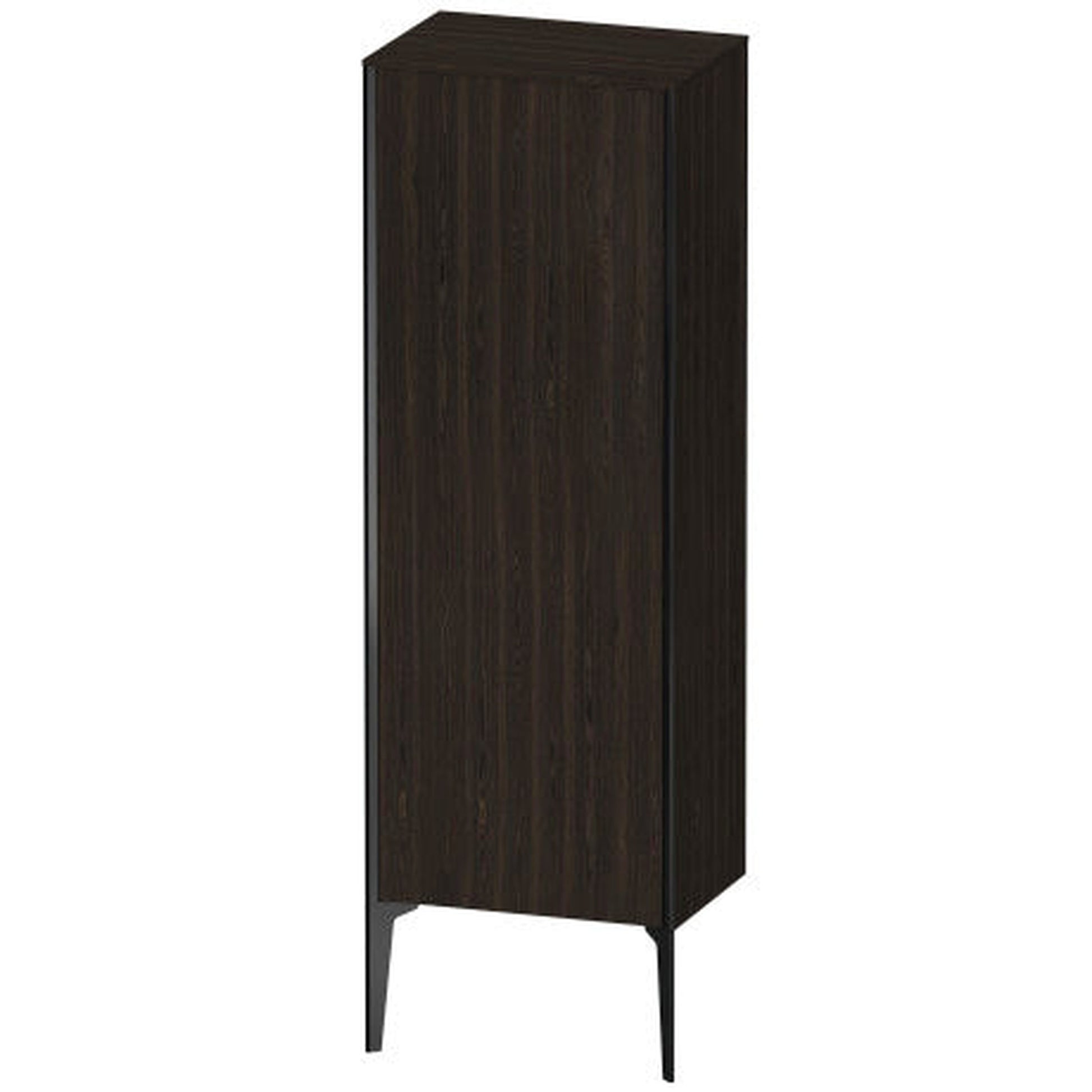 Duravit Xviu 20" x 52" Semi Tall Cabinet With Left Hinge, Black Matt and Brushed Walnut Real Wood Veneer Finish (XV1326LB269)