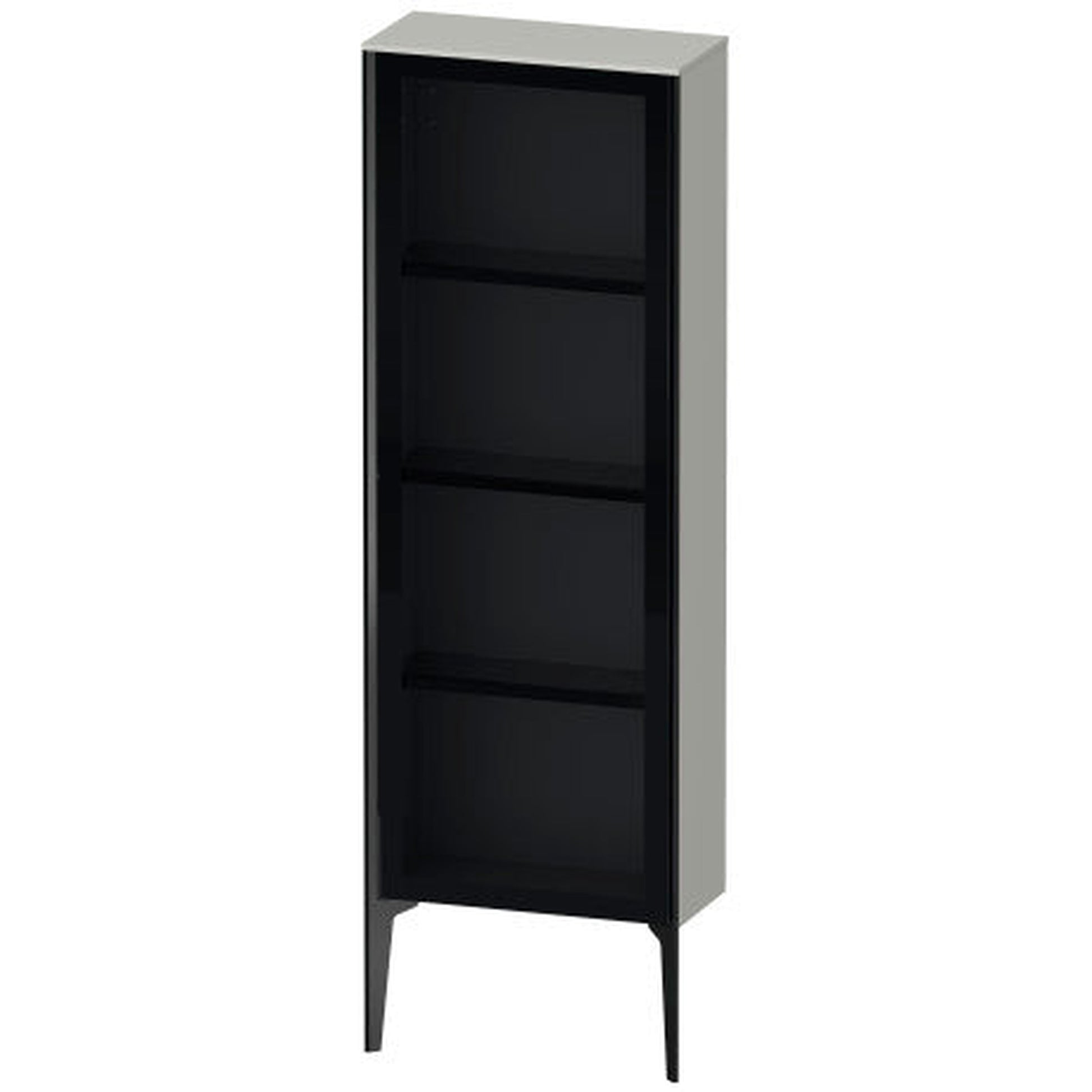 Duravit Xviu 20" x 52" Semi Tall Cabinet With Left Hinge, Black Matt and Concrete Grey Matt Finish (XV1366LB207)