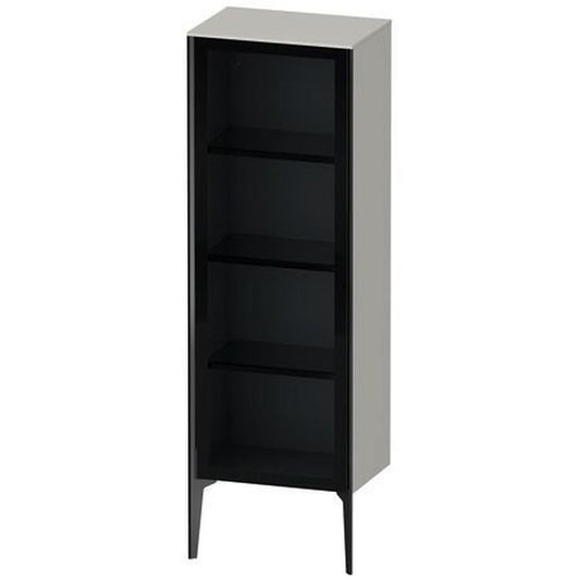 Duravit Xviu 20" x 52" Semi Tall Cabinet With Left Hinge, Black Matt and Concrete Grey Matt Finish (XV1368LB207)