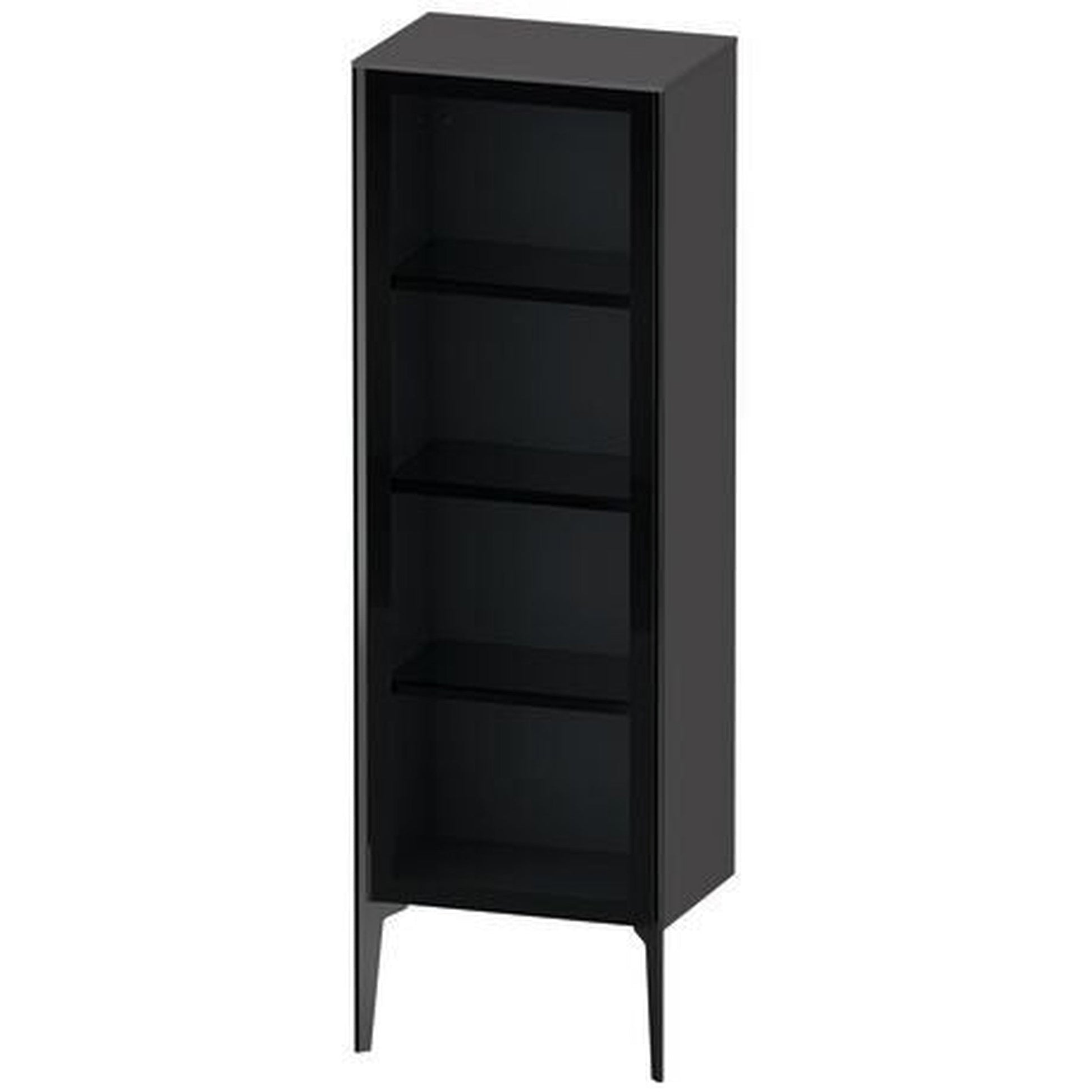 Duravit Xviu 20" x 52" Semi Tall Cabinet With Left Hinge, Black Matt and Graphite Matt Finish (XV1368LB249)