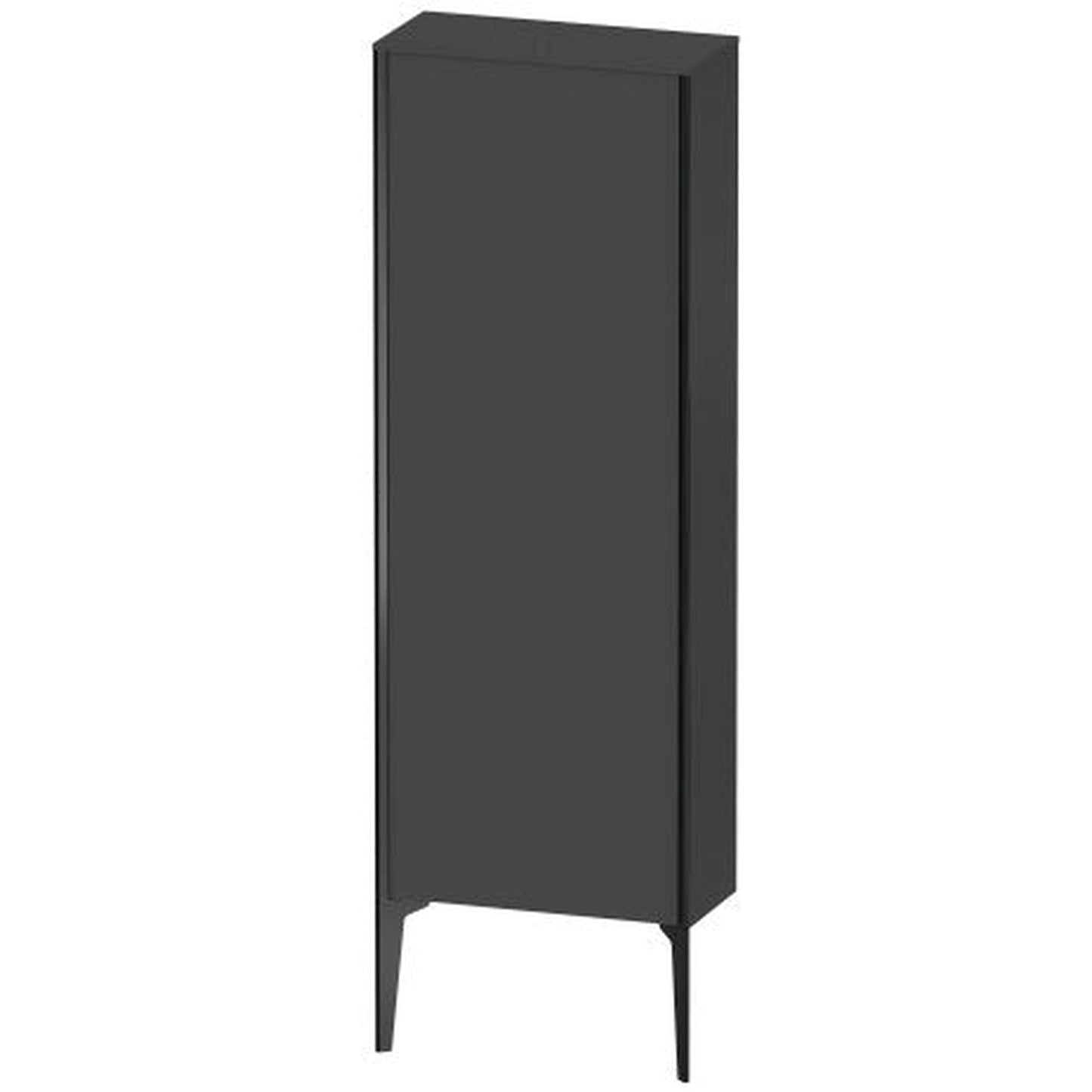 Duravit Xviu 20" x 52" Semi Tall Cabinet With Left Hinge, Black Matt and Graphite Super Matt Finish (XV1316LB280)