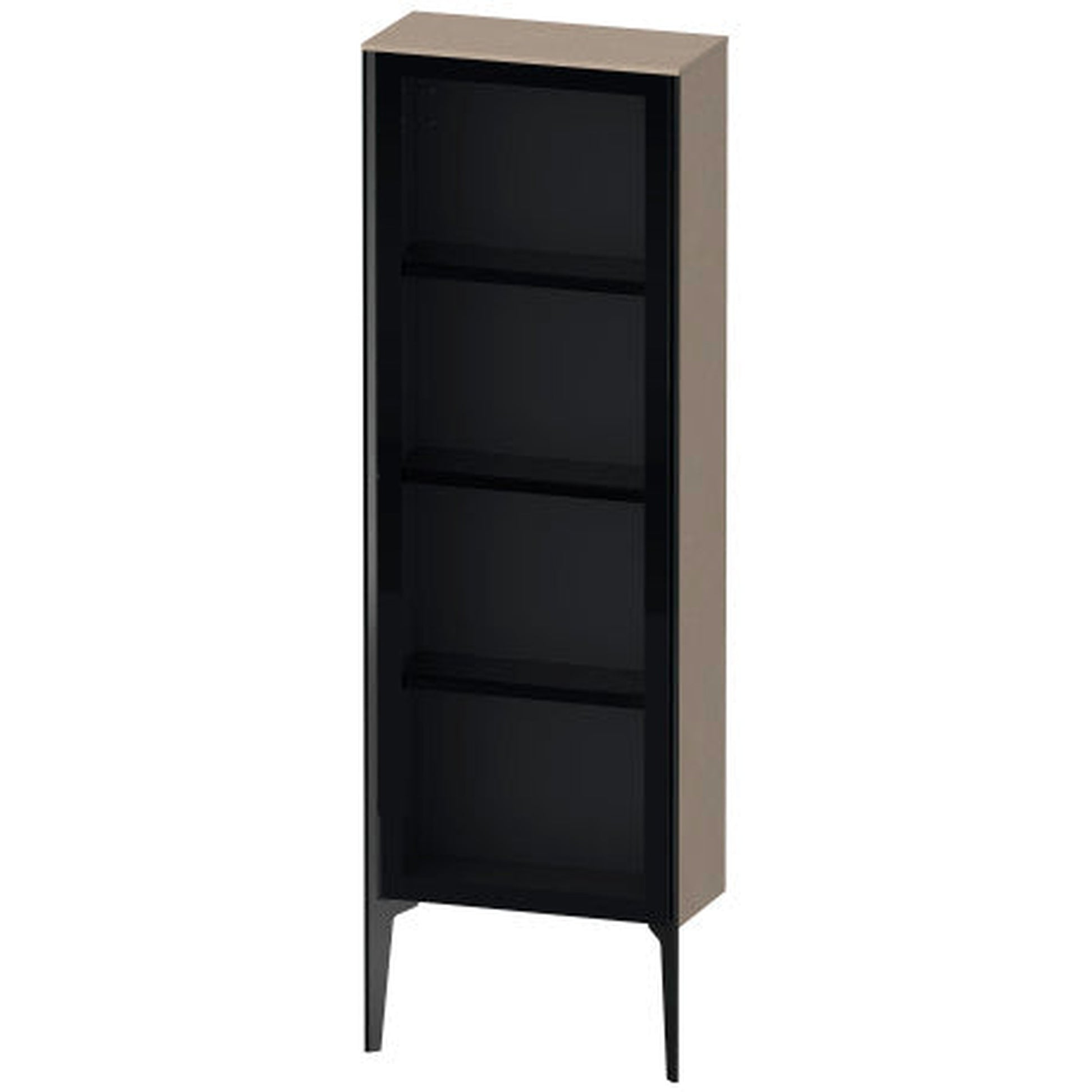 Duravit Xviu 20" x 52" Semi Tall Cabinet With Left Hinge, Black Matt and Linen Finish (XV1366LB275)