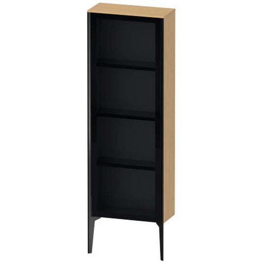 Duravit Xviu 20" x 52" Semi Tall Cabinet With Left Hinge, Black Matt and Natural Oak Finish (XV1366LB230)