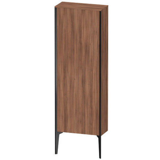 Duravit Xviu 20" x 52" Semi Tall Cabinet With Left Hinge, Black Matt and Natural Walnut Finish (XV1316LB279)