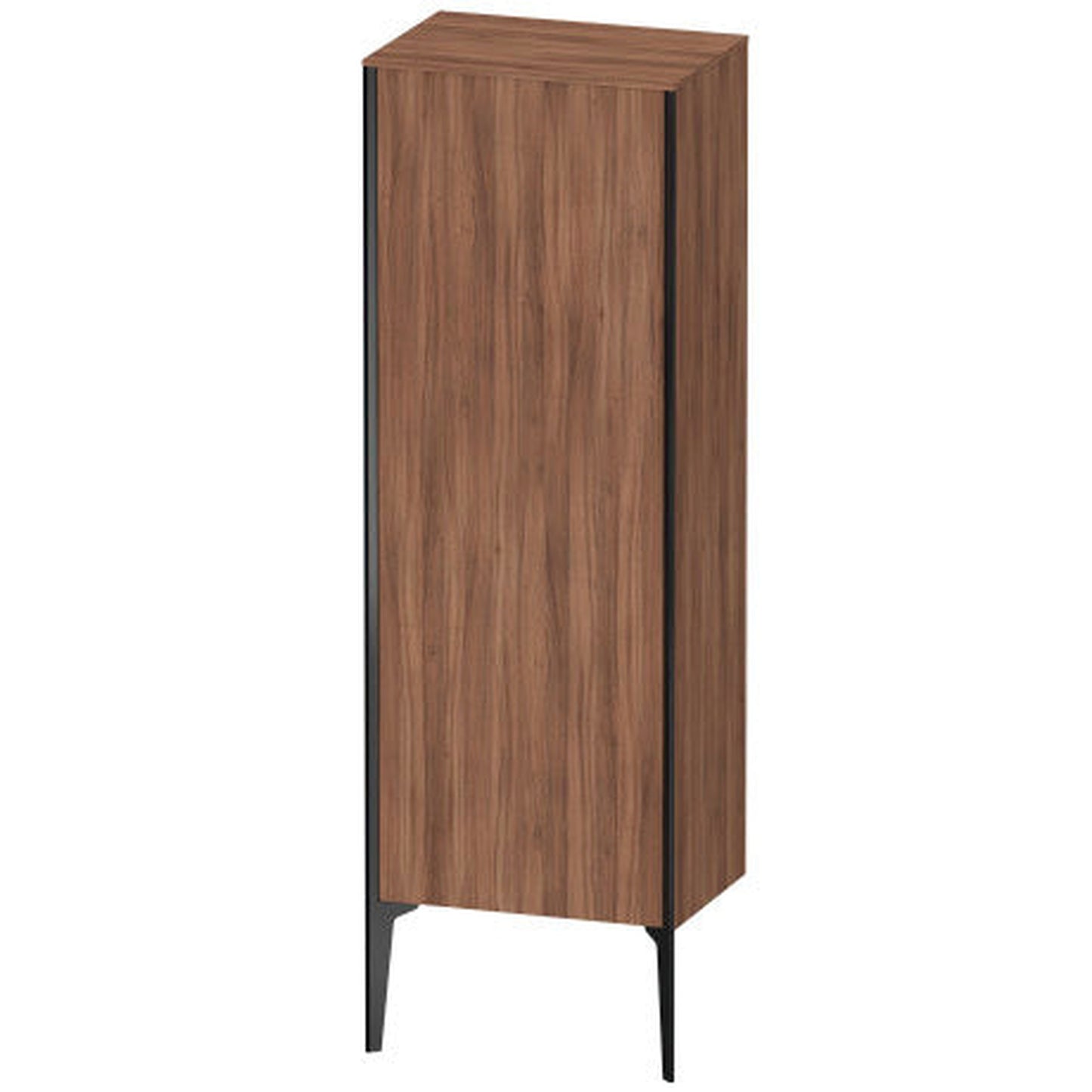 Duravit Xviu 20" x 52" Semi Tall Cabinet With Left Hinge, Black Matt and Natural Walnut Finish (XV1326LB279)