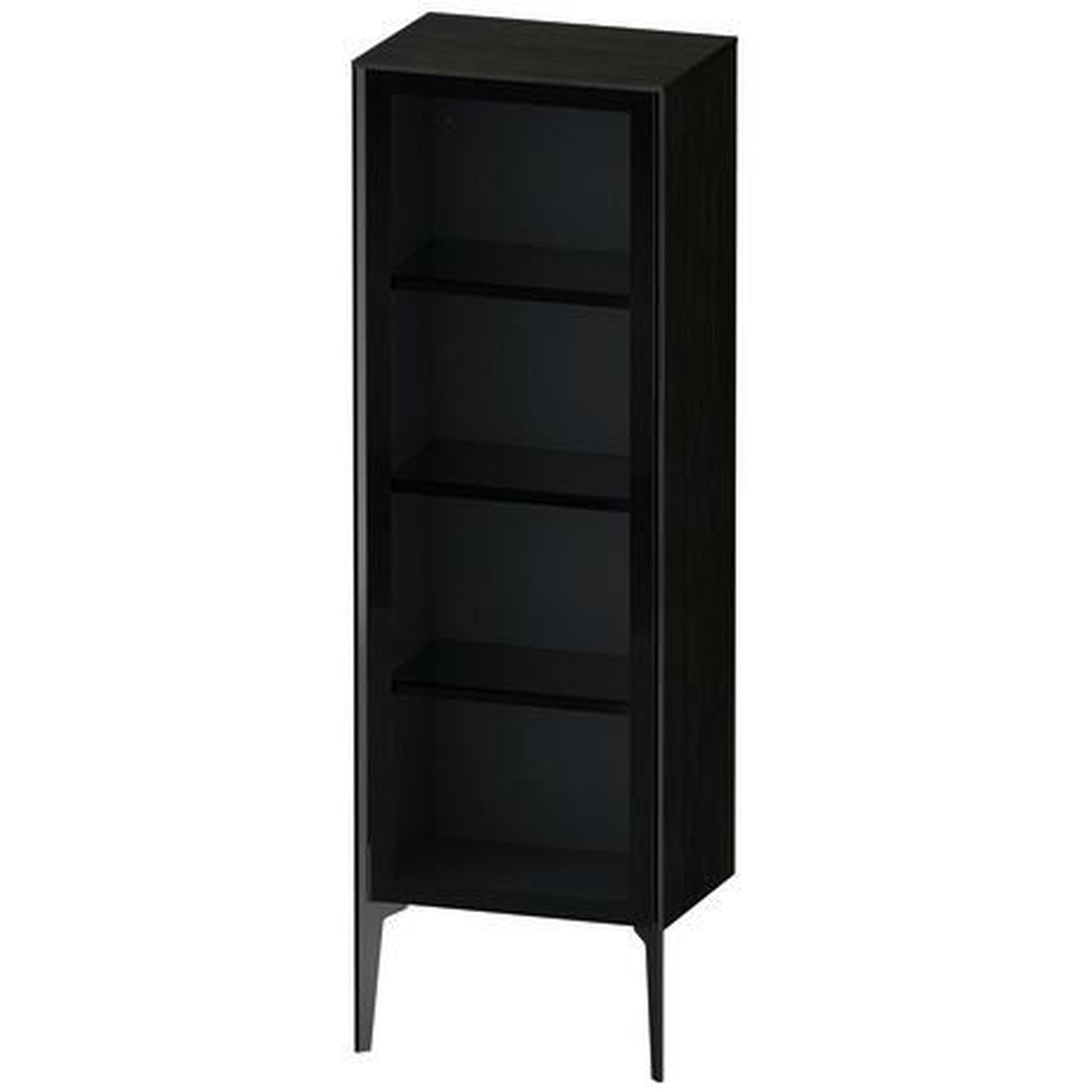 Duravit Xviu 20" x 52" Semi Tall Cabinet With Left Hinge, Black Matt and Oak Black Finish (XV1368LB216)