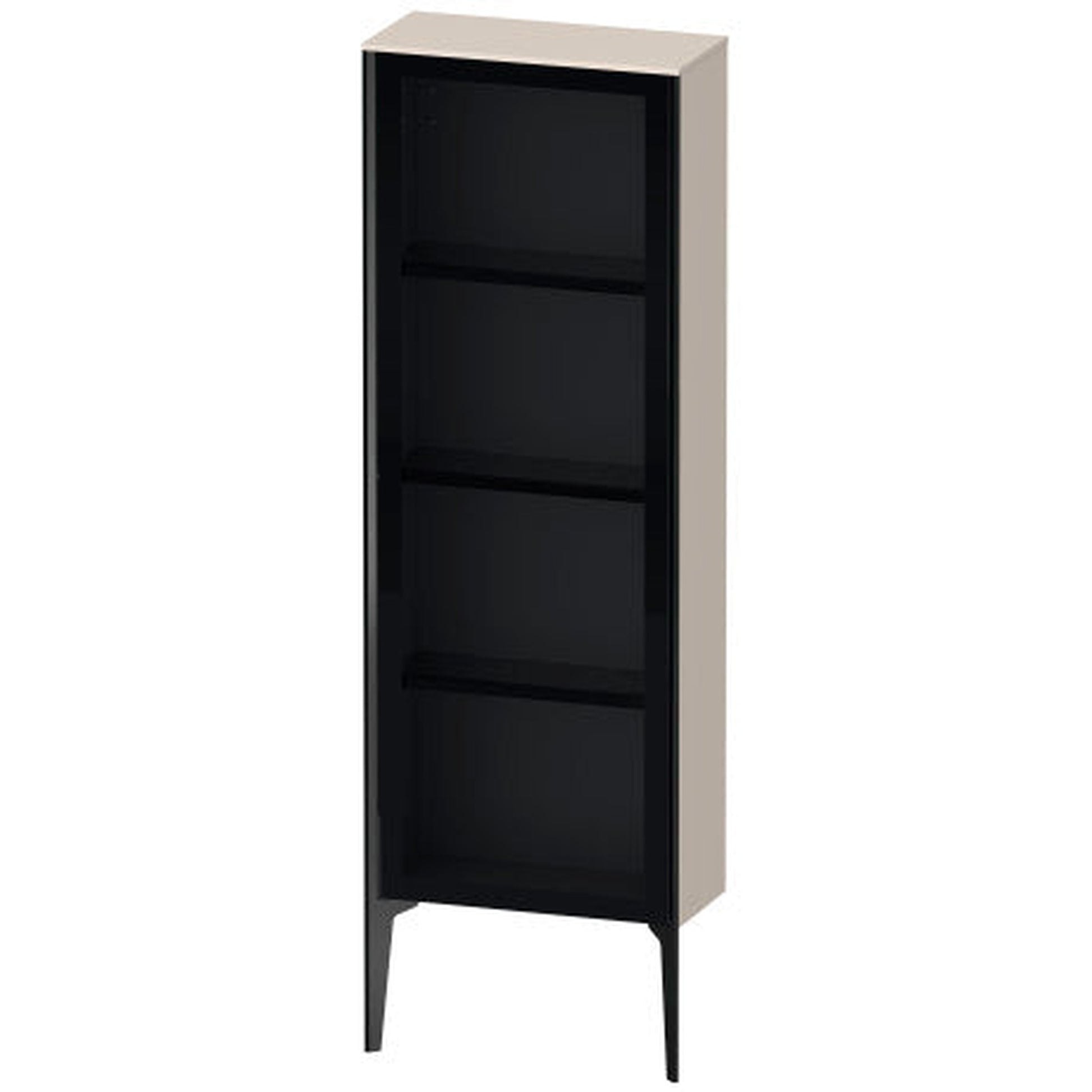 Duravit Xviu 20" x 52" Semi Tall Cabinet With Left Hinge, Black Matt and Taupe Matt Finish (XV1366LB291)
