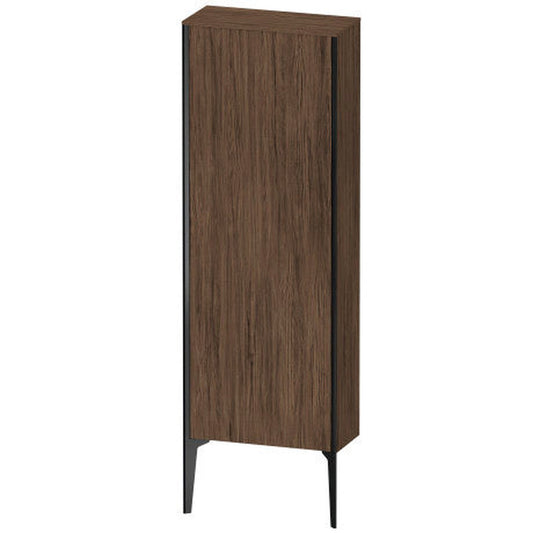 Duravit Xviu 20" x 52" Semi Tall Cabinet With Left Hinge, Black Matt and Walnut Dark Finish (XV1316LB221)