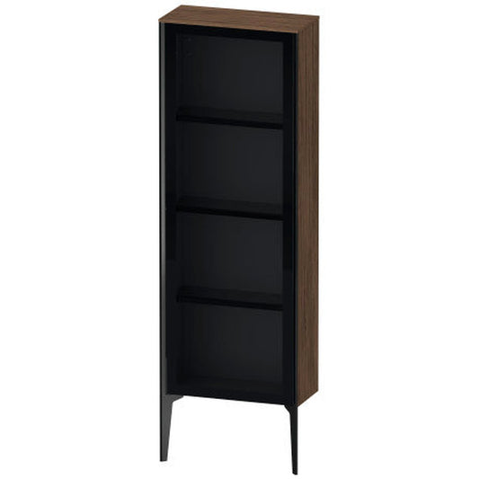 Duravit Xviu 20" x 52" Semi Tall Cabinet With Left Hinge, Black Matt and Walnut Dark Finish (XV1366LB221)