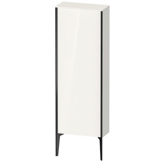 Duravit Xviu 20" x 52" Semi Tall Cabinet With Left Hinge, Black Matt and White High Gloss Finish (XV1316LB222)