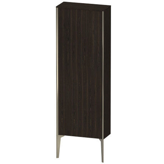 Duravit Xviu 20" x 52" Semi Tall Cabinet With Left Hinge, Champagne Matt and Brushed Walnut Real Wood Veneer Finish (XV1316LB169)