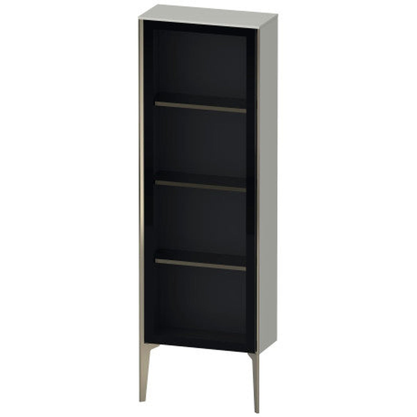 Duravit Xviu 20" x 52" Semi Tall Cabinet With Left Hinge, Champagne Matt and Concrete Grey Matt Finish (XV1366LB107)