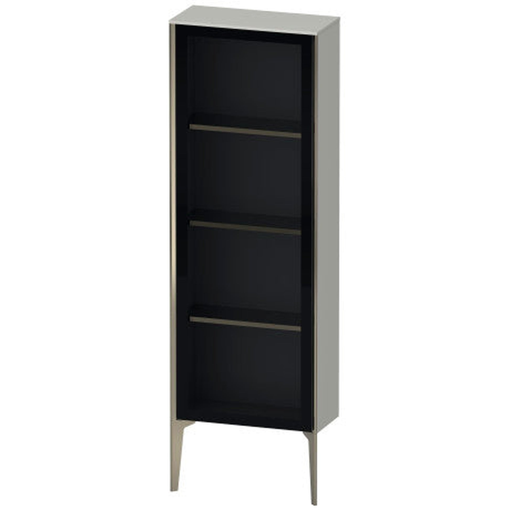 Duravit Xviu 20" x 52" Semi Tall Cabinet With Left Hinge, Champagne Matt and Concrete Grey Matt Finish (XV1366LB107)