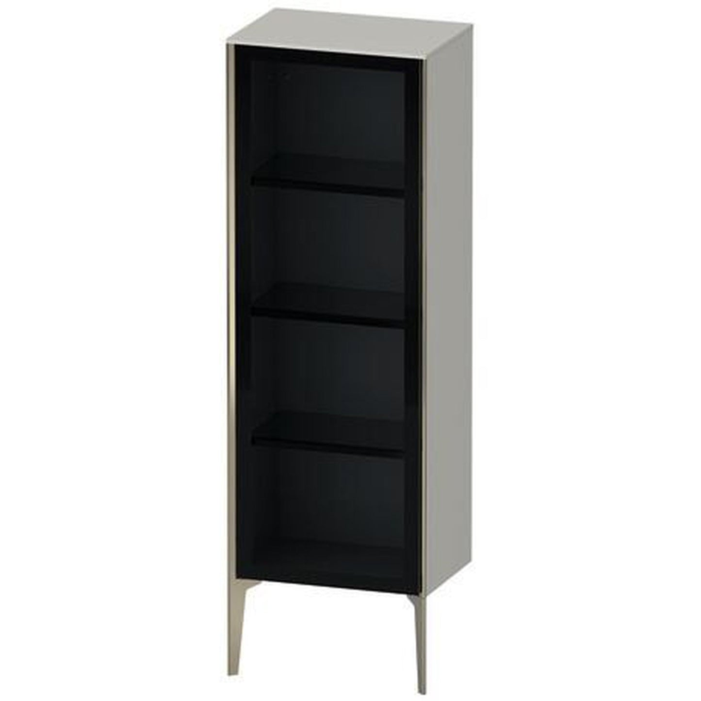 Duravit Xviu 20" x 52" Semi Tall Cabinet With Left Hinge, Champagne Matt and Concrete Grey Matt Finish (XV1368LB107)