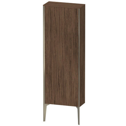 Duravit Xviu 20" x 52" Semi Tall Cabinet With Left Hinge, Champagne Matt and Walnut Dark Finish (XV1316LB121)