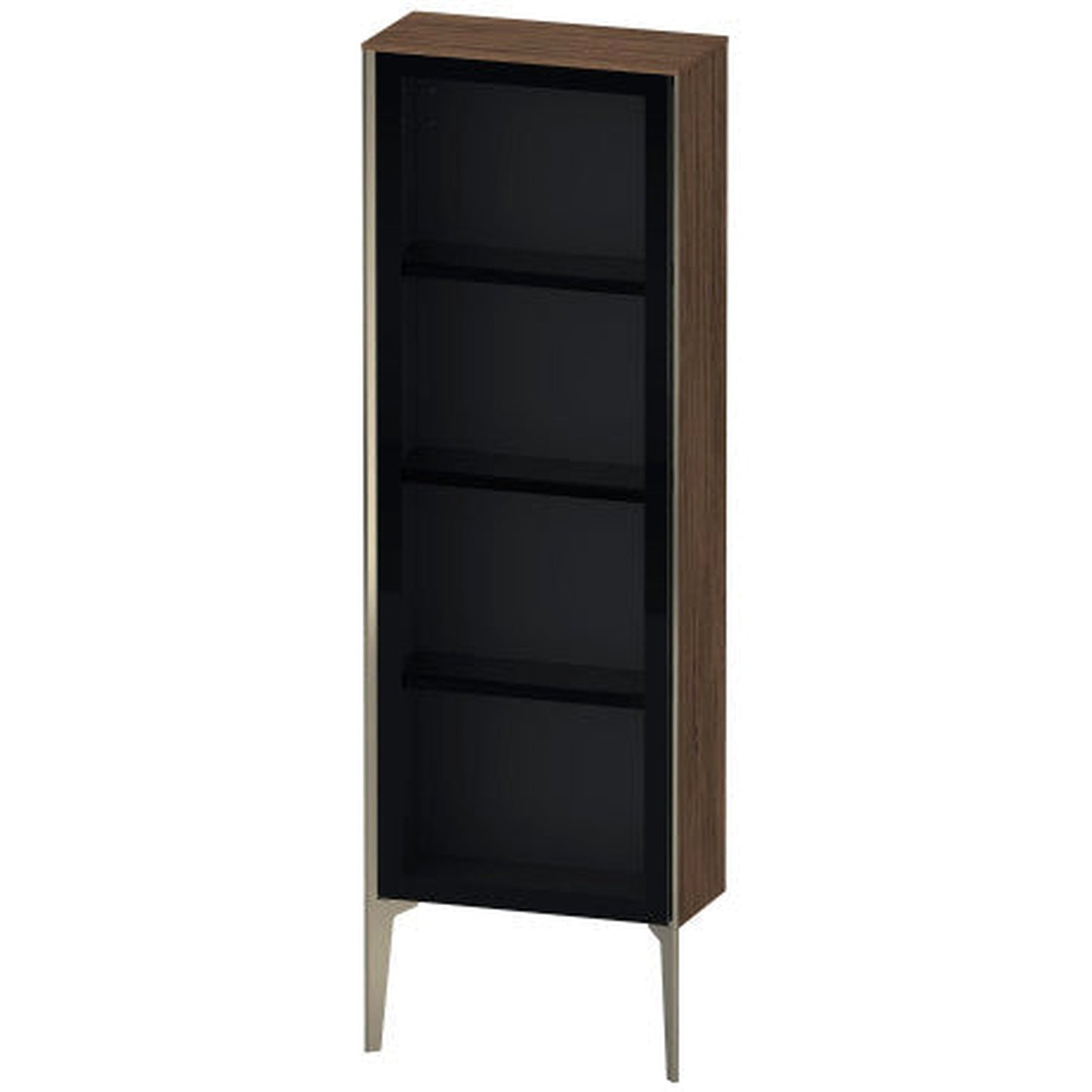 Duravit Xviu 20" x 52" Semi Tall Cabinet With Left Hinge, Champagne Matt and Walnut Dark Finish (XV1366LB121)