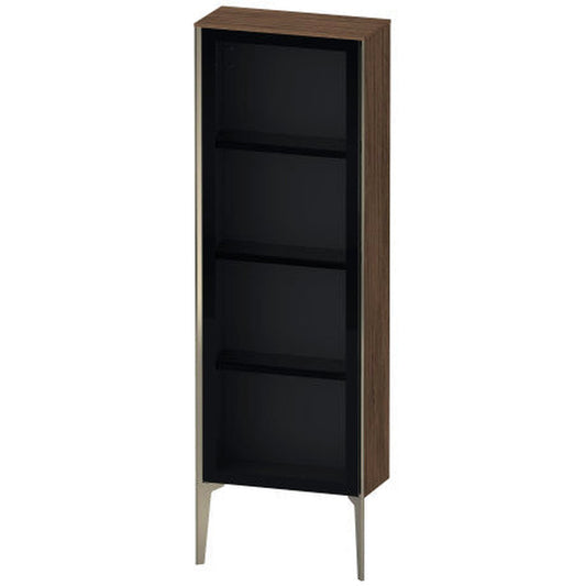 Duravit Xviu 20" x 52" Semi Tall Cabinet With Left Hinge, Champagne Matt and Walnut Dark Finish (XV1366LB121)