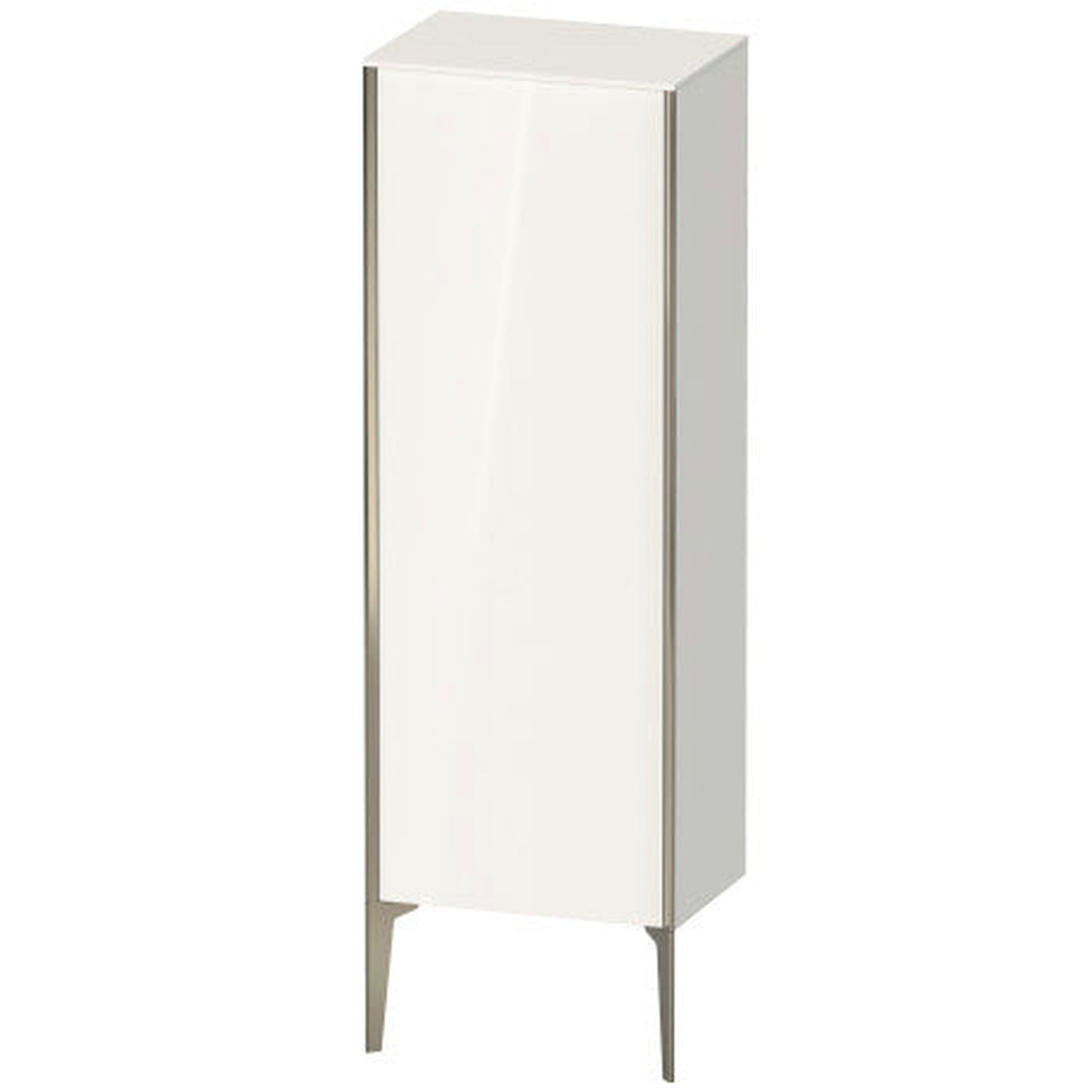 Duravit Xviu 20" x 52" Semi Tall Cabinet With Left Hinge, Champagne Matt and White High Gloss Finish (XV1326LB122)