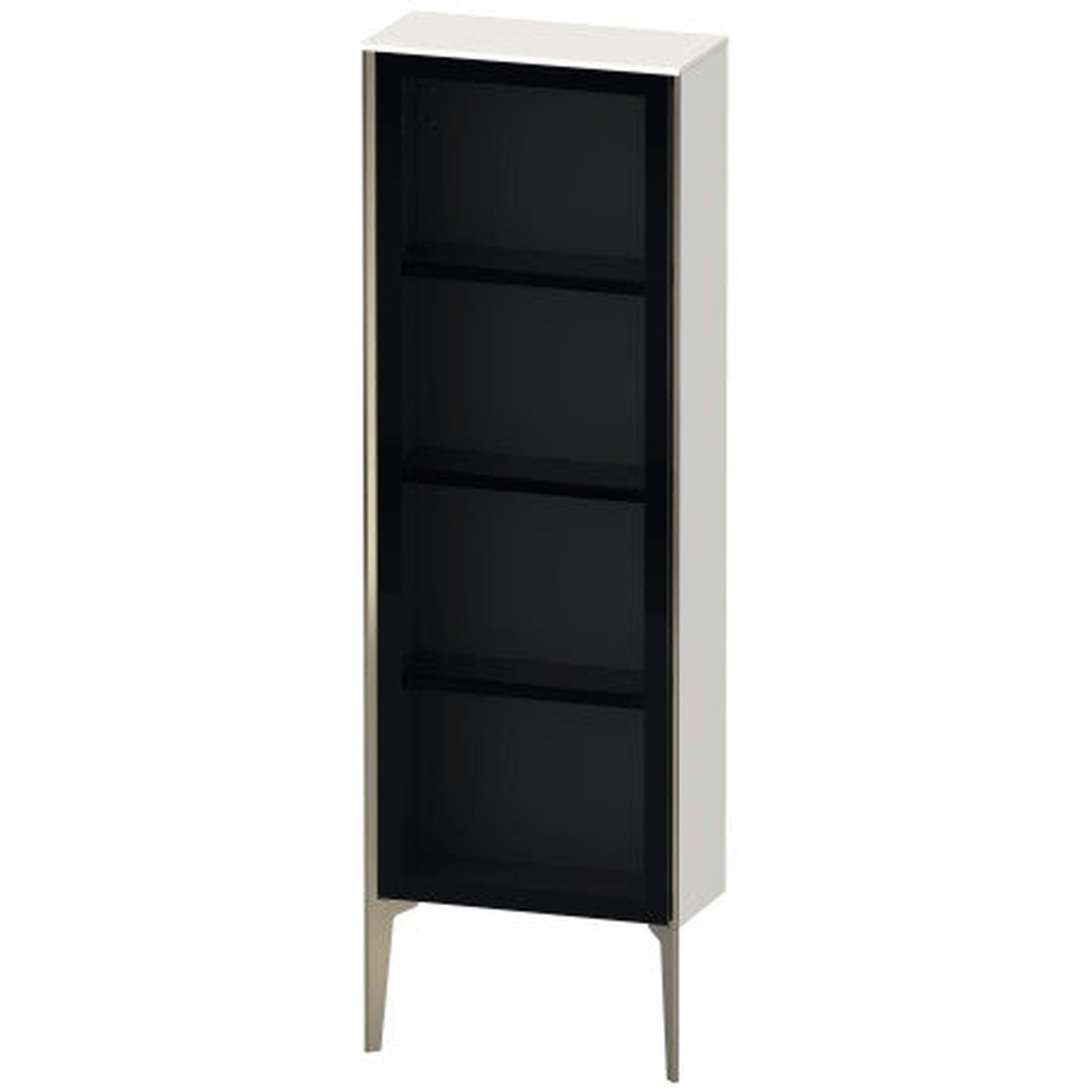 Duravit Xviu 20" x 52" Semi Tall Cabinet With Left Hinge, Champagne Matt and White High Gloss Finish (XV1366LB122)