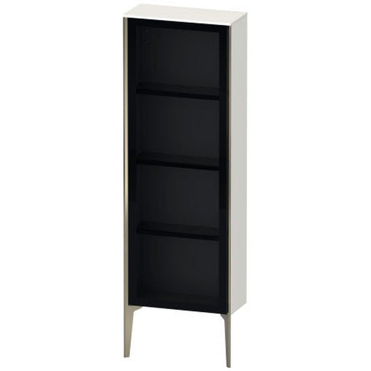 Duravit Xviu 20" x 52" Semi Tall Cabinet With Left Hinge, Champagne Matt and White High Gloss Finish (XV1366LB122)