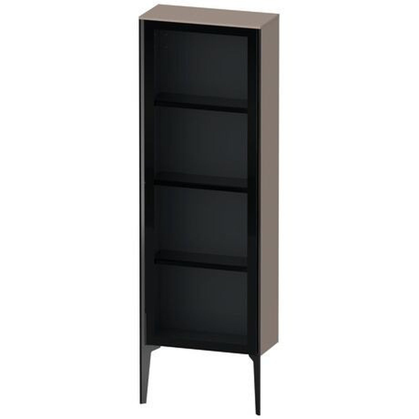 Duravit Xviu 20" x 52" Semi Tall Cabinet With Right Hinge, Black Matt and Basalt Matt Finish (XV1366RB243)