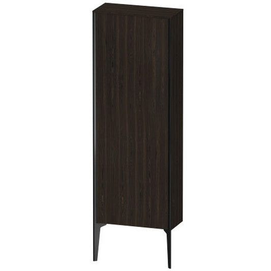 Duravit Xviu 20" x 52" Semi Tall Cabinet With Right Hinge, Black Matt and Brushed Walnut Real Wood Veneer Finish (XV1316RB269)