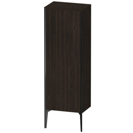 Duravit Xviu 20" x 52" Semi Tall Cabinet With Right Hinge, Black Matt and Brushed Walnut Real Wood Veneer Finish (XV1326RB269)