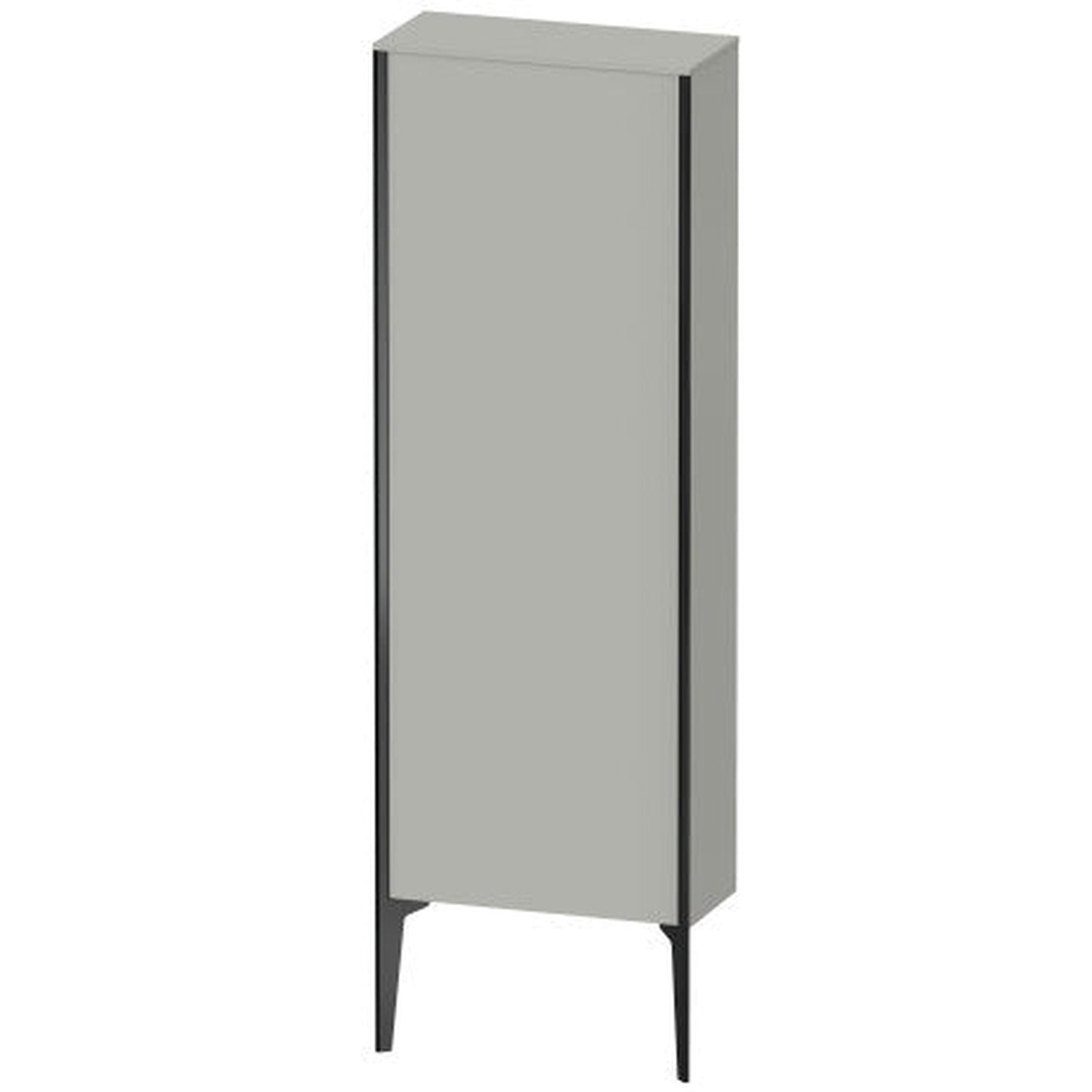 Duravit Xviu 20" x 52" Semi Tall Cabinet With Right Hinge, Black Matt and Concrete Grey Matt Finish (XV1316RB207)