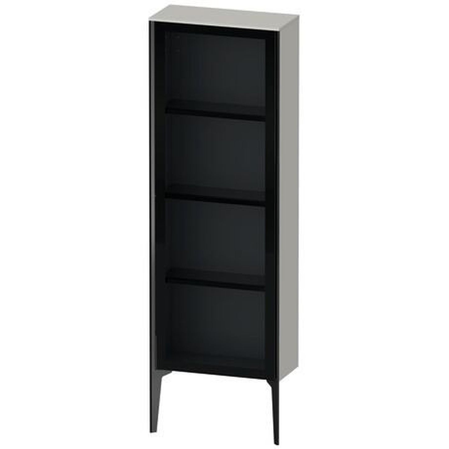 Duravit Xviu 20" x 52" Semi Tall Cabinet With Right Hinge, Black Matt and Concrete Grey Matt Finish (XV1366RB207)