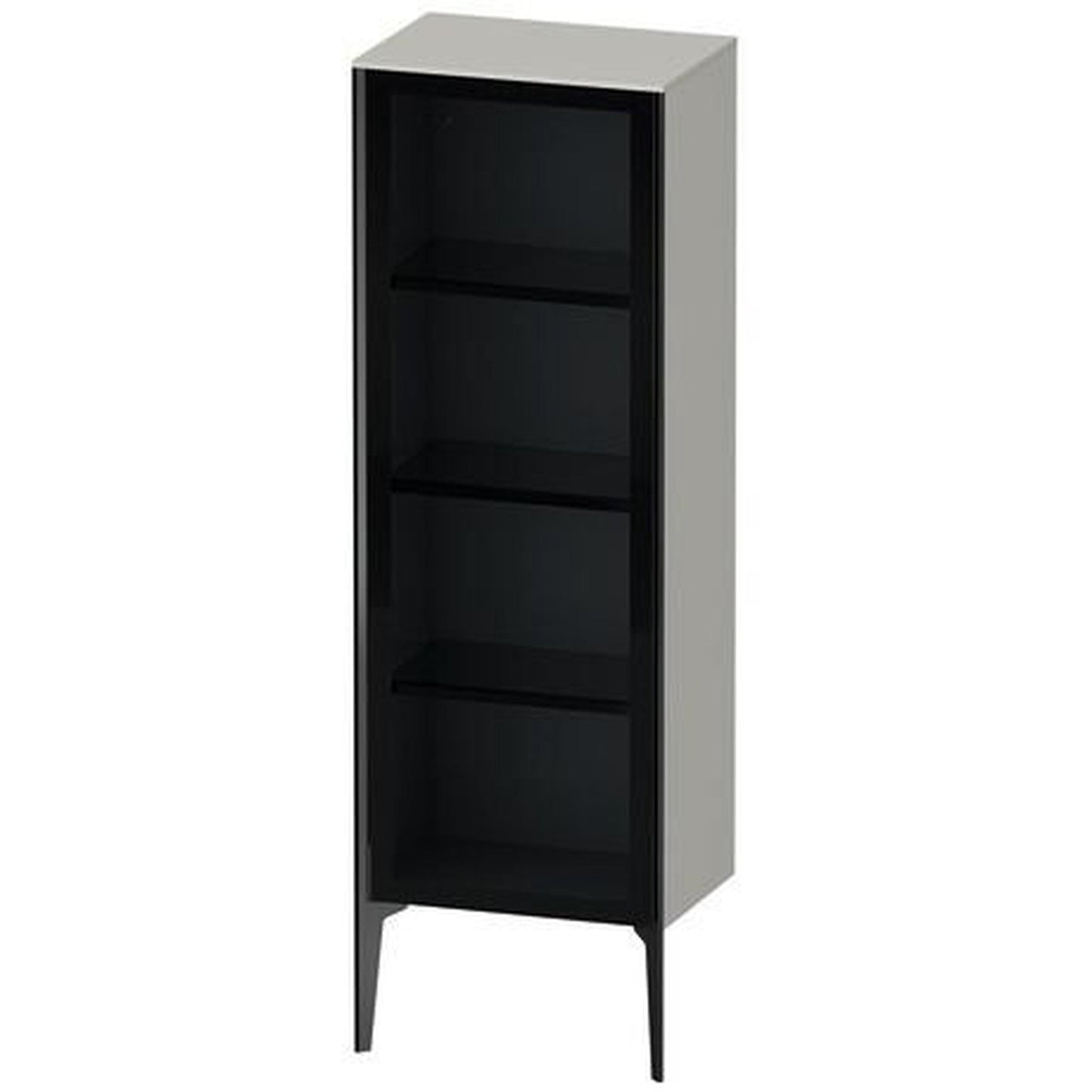 Duravit Xviu 20" x 52" Semi Tall Cabinet With Right Hinge, Black Matt and Concrete Grey Matt Finish (XV1368RB207)