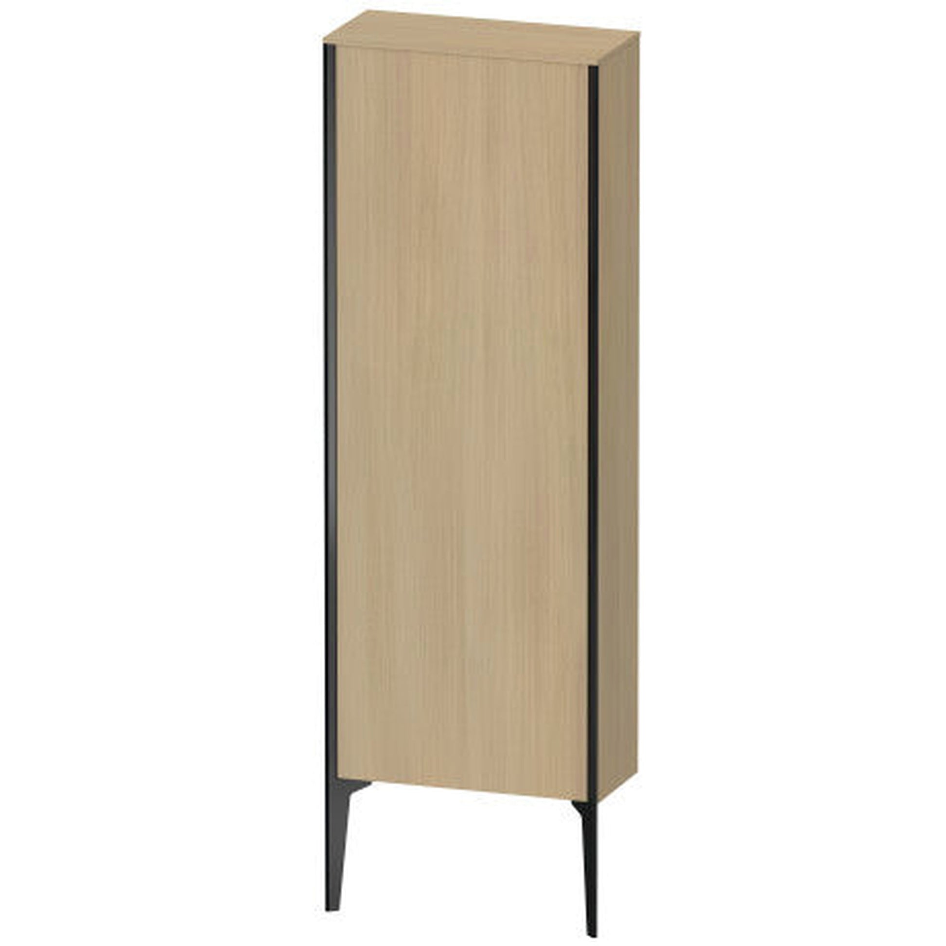 Duravit Xviu 20" x 52" Semi Tall Cabinet With Right Hinge, Black Matt and Mediterreanean Oak Real Wood Veneer Finish (XV1316RB271)