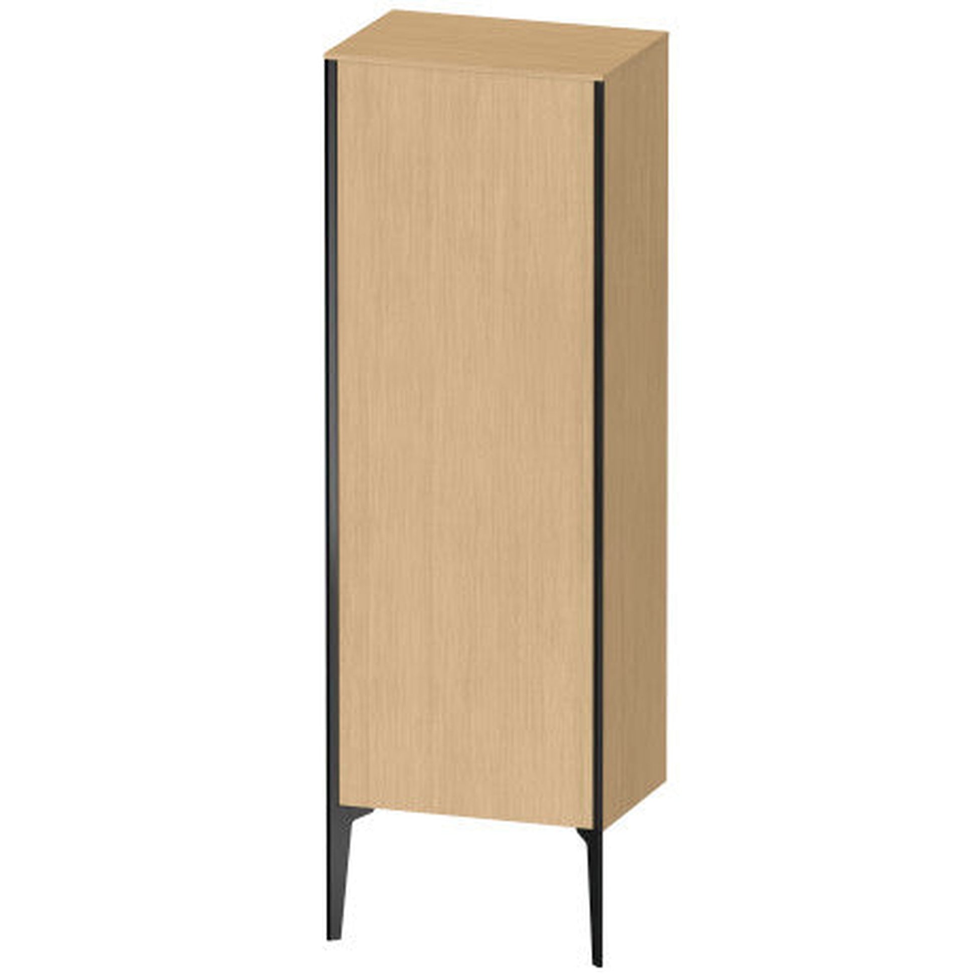 Duravit Xviu 20" x 52" Semi Tall Cabinet With Right Hinge, Black Matt and Natural Oak Finish (XV1326RB230)